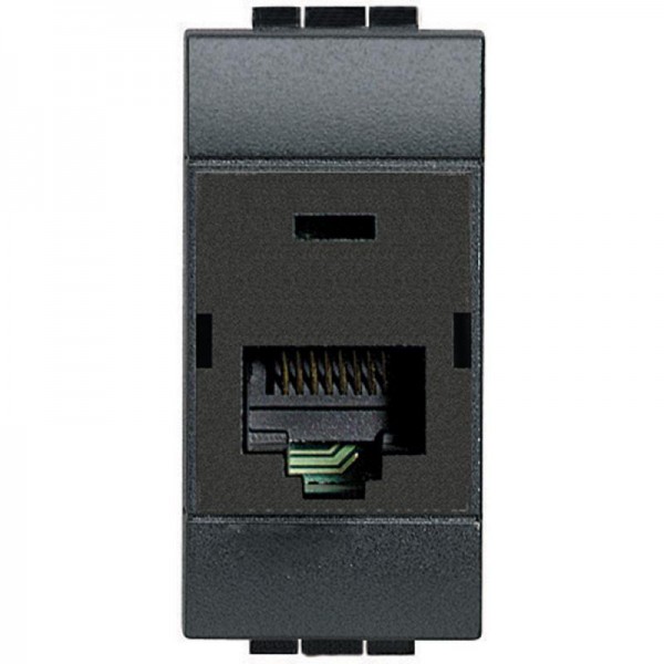  Розетка компьютерная LivingLight RJ45 STP CAT.6 IDC110 антрацит Leg BTC L4262C6S 