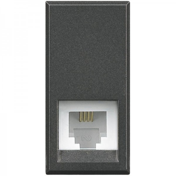  Розетка телефонная Axolute RJ11 К10 кат.3 антрацит Leg BTC HS4258/11N 