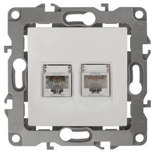  Розетка информационная + телеф. 2мод. RJ45 + RJ11 12-3109-01 бел. ЭРА Б0018248 