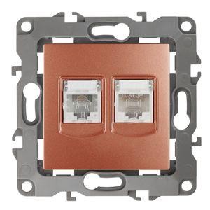  Розетка информационная + телеф. 2мод. RJ45 + RJ11 12-3109-14 медь ЭРА Б0019360 