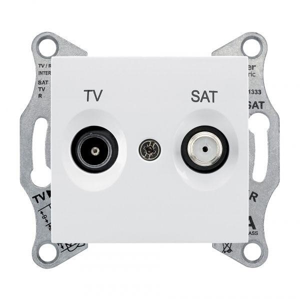  Механизм розетки TV-SAT 1-м СП Sedna проходная бел. SchE SDN3401921 