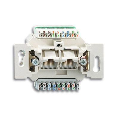  Механизм розетки комп. + телеф. 2 поста UAE 8/8 пол. раздельно RJ45 CAT.6E неэкранированная до 250МГц ABB 2CKA000230A0470 