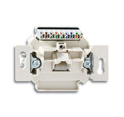  Механизм розетки комп. + телеф. 1 пост UAE 8 пол. RJ45 CAT.6E неэкранированная до 250МГц ABB 2CKA000230A0469 
