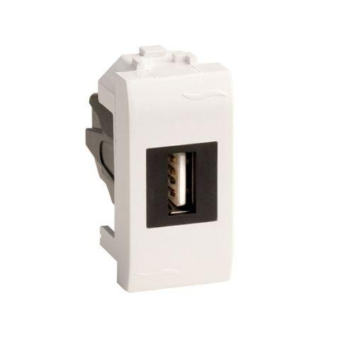  Розетка мультимедийная Brava 1мод. USB 2.0 бел. DKC 76200B 