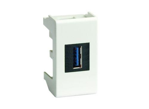  Розетка мультимедийная Viva 1мод. USB 3.0 бел. DKC 43018 