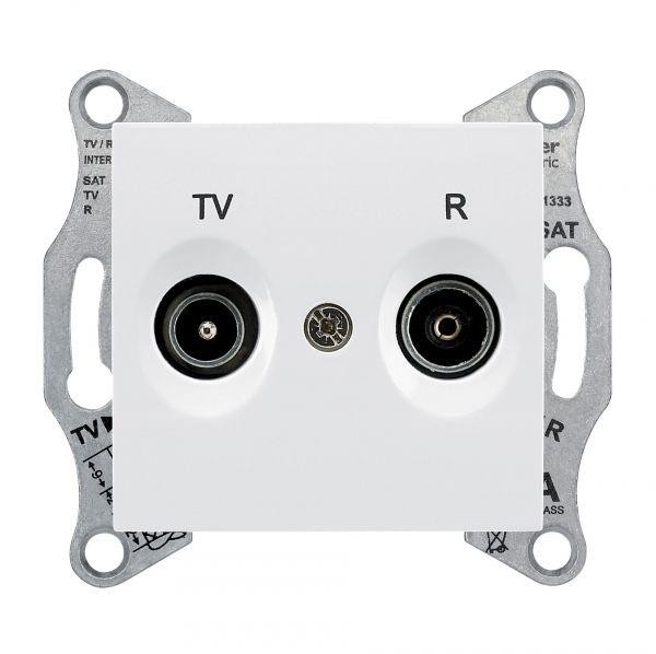  Механизм розетки TV-R 1-м СП Sedna проходная бел. SchE SDN3301821 