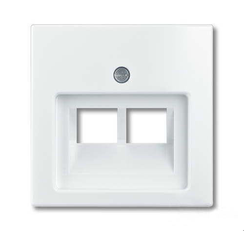  Плата розетки информационной 2п Basic алюм. бел. ABB 2CKA001753A0095 