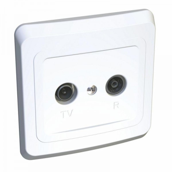  Розетка TV-FM 1-м СП Этюд оконечная бел. SchE TVC-001B 