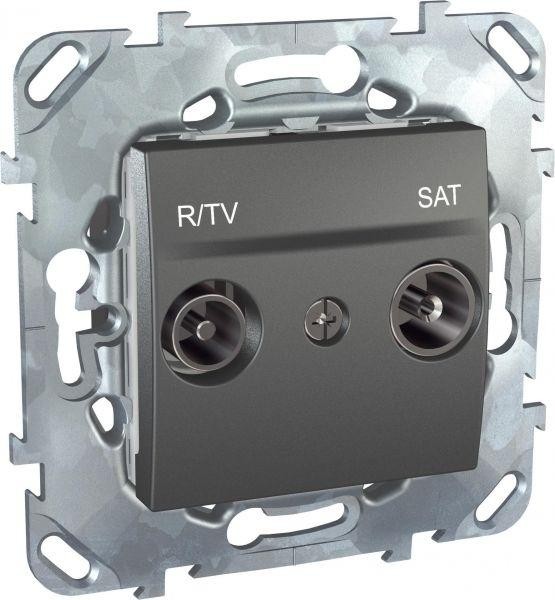  Механизм розетки TV-SAT 1-м СП Unica Top графит SchE MGU5.454.12ZD 
