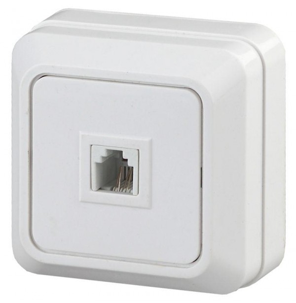 Розетка ОП Quadro 2-302-01 телефонная RJ11 IP20 бел. Intro Б0027661 
