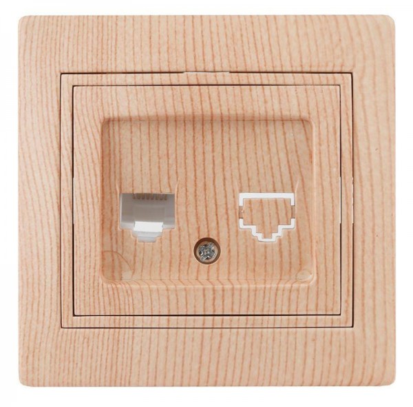  Розетка СП Plano 1-303-11 информационная RJ45 IP20 сосна Intro Б0030089 