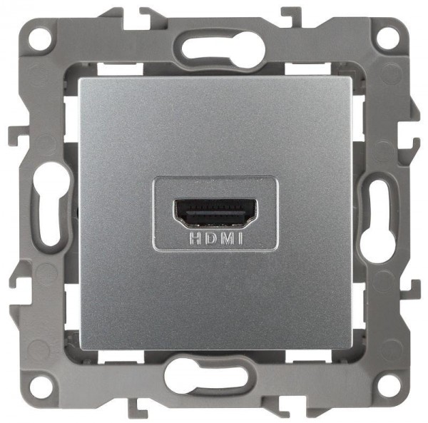  Розетка 12-3114-03 HDMI алюм. ЭРА Б0027483 