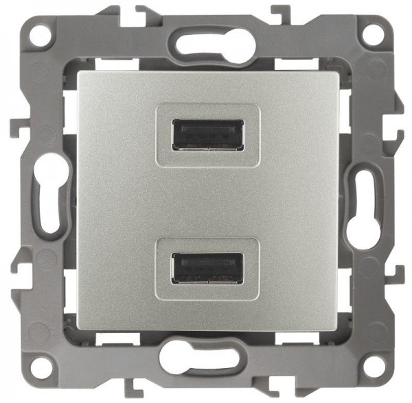  Устройство зарядное USB 12-4110-15 5В-2100мА перламутр ЭРА Б0027500 