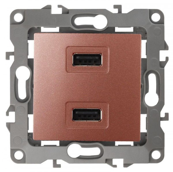  Устройство зарядное USB 12-4110-14 5В-2100мА медь ЭРА Б0027499 