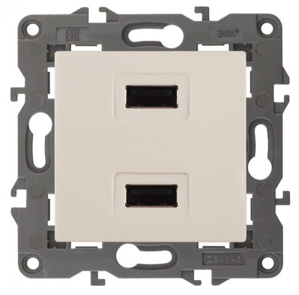  Устройство зарядное USB 14-4110-02 5В-2100мА Elegance сл. кость ЭРА Б0034359 