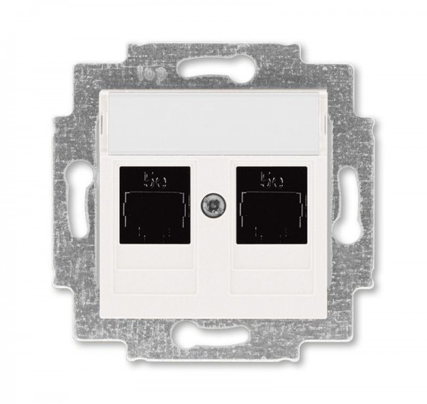  Розетка информационная Levit двойная 2хRJ45 кат. 5e жемчуж. ABB 2CHH295118A6068 