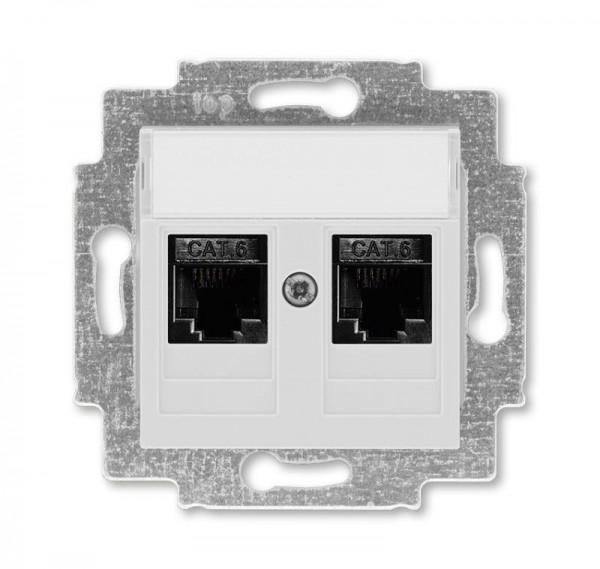  Розетка информационная Levit двойная 2хRJ45 кат. 6 сер. ABB 2CHH296118A6016 