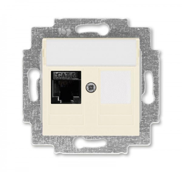  Розетка информационная Levit RJ45 кат. 6 и заглушка сл. кость ABB 2CHH296117A6017 