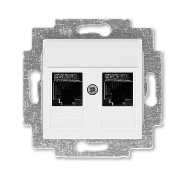  Розетка информационная Levit двойная 2хRJ45 кат. 6 бел. ABB 2CHH296118A6003 