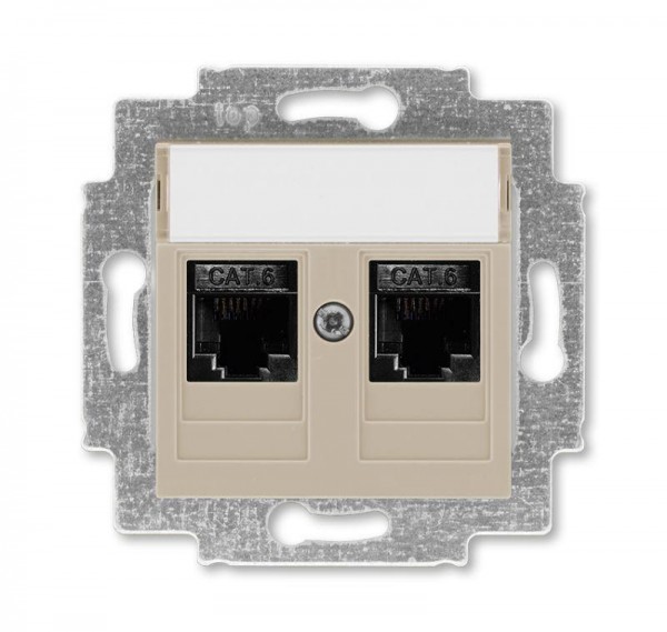  Розетка информационная Levit двойная 2хRJ45 кат. 6 кофе макиато ABB 2CHH296118A6018 