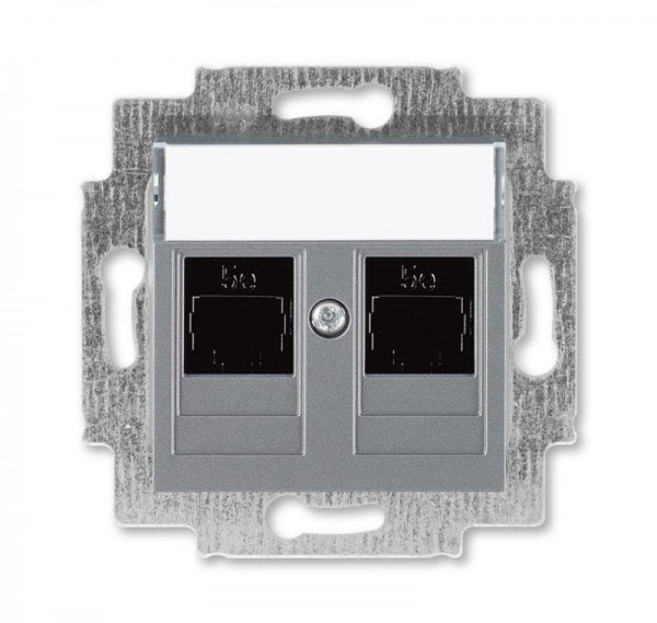  Розетка информационная Levit двойная 2хRJ45 кат. 5e сталь ABB 2CHH295118A6069 