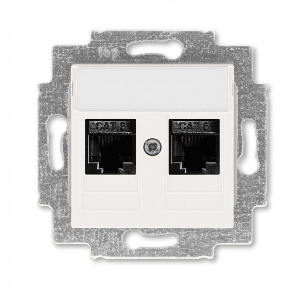  Розетка информационная Levit двойная 2хRJ45 кат. 6 жемчуж. ABB 2CHH296118A6068 