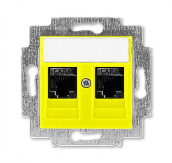  Розетка информационная Levit двойная 2хRJ45 кат. 6 желт. ABB 2CHH296118A6064 