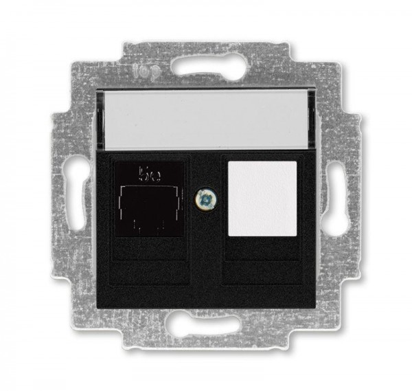  Розетка информационная Levit RJ45 кат. 5e и заглушка антрацит ABB 2CHH295117A6063 