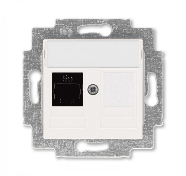 Розетка информационная Levit RJ45 кат. 5e и заглушка жемчуж. ABB 2CHH295117A6068 