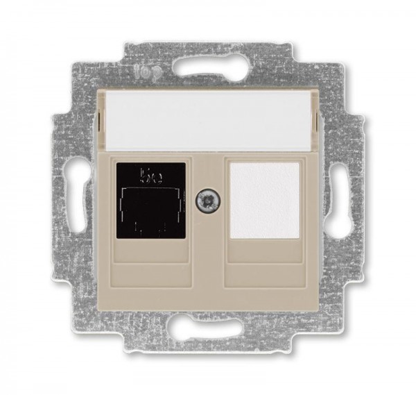  Розетка информационная Levit RJ45 кат. 5e и заглушка кофе макиато ABB 2CHH295117A6018 