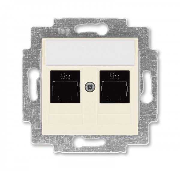  Розетка информационная Levit двойная 2хRJ45 кат. 5e сл. кость ABB 2CHH295118A6017 