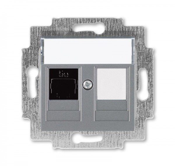  Розетка информационная Levit RJ45 кат. 5e и заглушка сталь ABB 2CHH295117A6069 