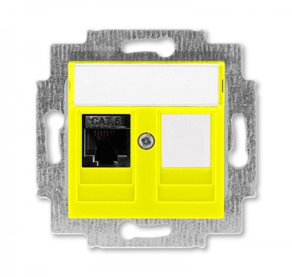  Розетка информационная Levit RJ45 кат. 6 и заглушка желт. ABB 2CHH296117A6064 
