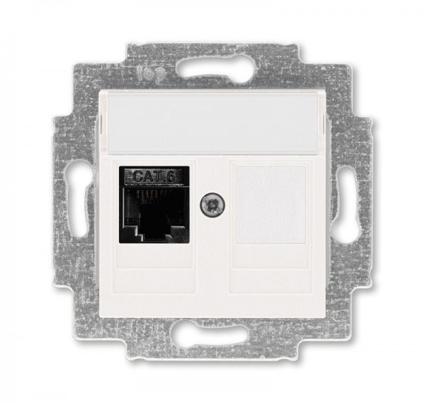  Розетка информационная Levit RJ45 кат. 6 и заглушка жемчуж. ABB 2CHH296117A6068 