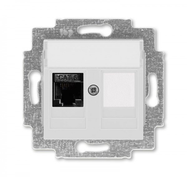  Розетка информационная Levit RJ45 кат. 6 и заглушка сер. ABB 2CHH296117A6016 