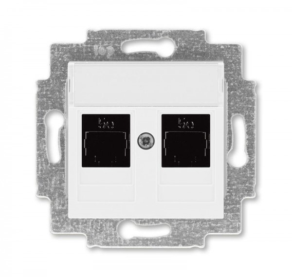  Розетка информационная Levit двойная 2хRJ45 кат. 5e бел. ABB 2CHH295118A6003 