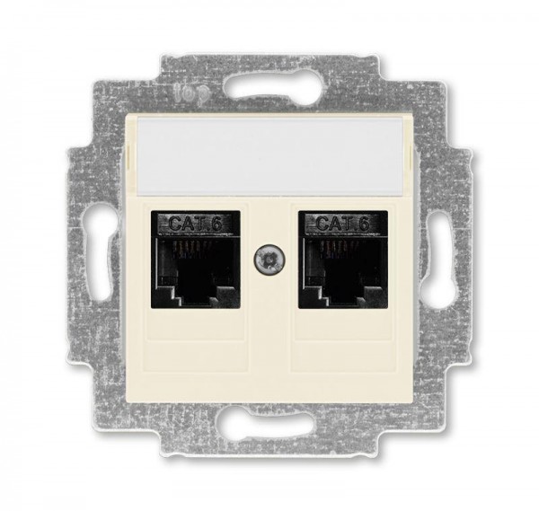  Розетка информационная Levit двойная 2хRJ45 кат. 6 сл. кость ABB 2CHH296118A6017 
