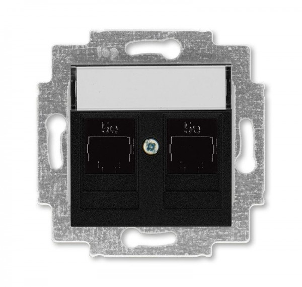  Розетка информационная Levit двойная 2хRJ45 кат. 5e антрацит ABB 2CHH295118A6063 