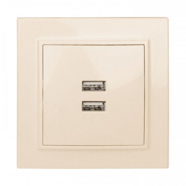  Розетка USB 2-м СП Минск 2.1А беж. EKF ERR-2USB-200 