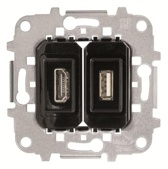  Механизм разъема HDMI+USB штепсель ABB 2CLA815578A1001 