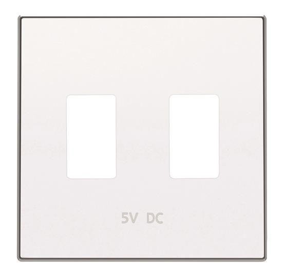  Накладка для механизма 2хUSB зарядного устройства SKY альп. бел. ABB 2CLA858530A1101 