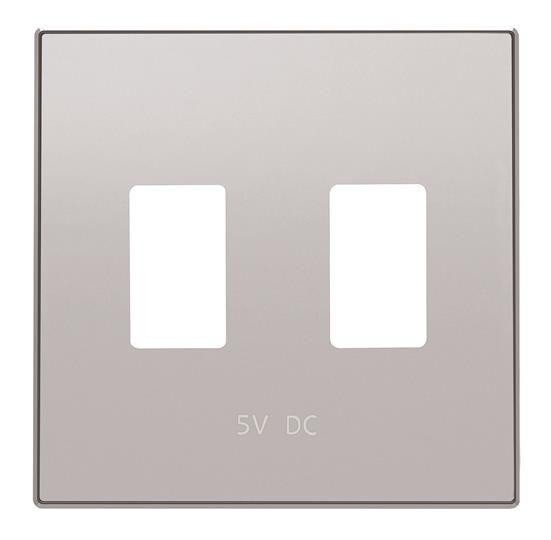  Накладка для механизма 2хUSB зарядного устройства SKY серебр. алюм. ABB 2CLA858530A1301 