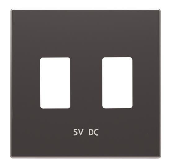 Накладка для механизма 2хUSB зарядного устройства SKY черн. бархат ABB 2CLA858530A1501 