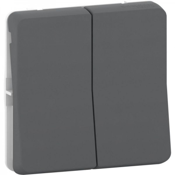  Механизм переключателя 2-кл. СП Mureva Styl 10А IP55 (сх. 6+6) антрацит SchE MUR35019 