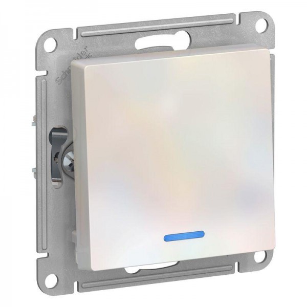  Механизм выключателя 1-кл. СП AtlasDesign 10А IP20 (сх. 1а) 10AX с подсветкой жемчуж. SchE ATN000413 