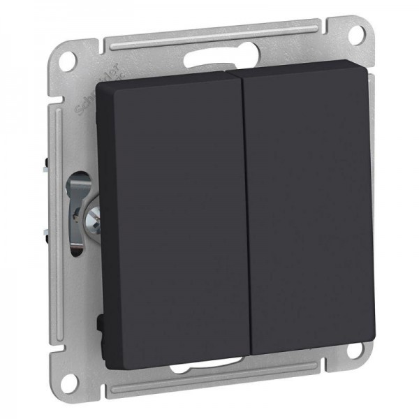  Механизм переключателя 2-кл. СП AtlasDesign 10А IP20 (сх. 6/2) 10AX карбон SchE ATN001065 