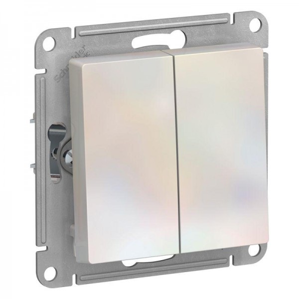  Механизм выключателя 2-кл. СП AtlasDesign 10А IP20 (сх. 5) 10AX жемчуж. SchE ATN000451 