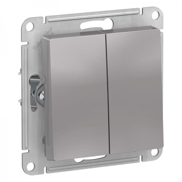  Механизм выключателя 2-кл. СП AtlasDesign 10А IP20 (сх. 5) 10AX алюм. SchE ATN000351 