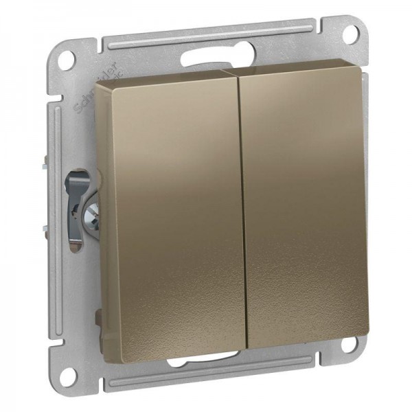  Механизм переключателя 2-кл. СП AtlasDesign 10А IP20 (сх. 6/2) 10AX шампань SchE ATN000565 