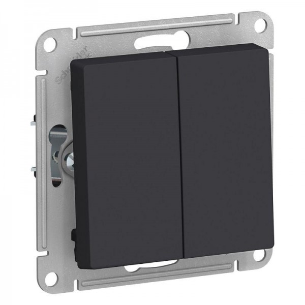  Механизм выключателя 2-кл. СП AtlasDesign 10А IP20 (сх. 5) 10AX карбон SchE ATN001051 